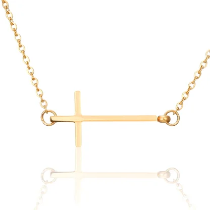 Minimalist Chain Cross Necklace - Image 2
