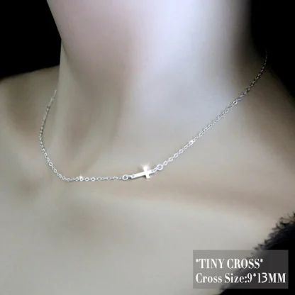 Cute Minimalist Cross Necklace - Image 3