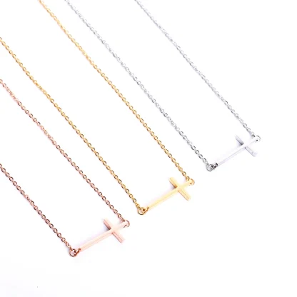 Minimalist Chain Cross Necklace - Image 5