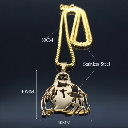 Jesus Silhoutte Cross Necklace - Image 5