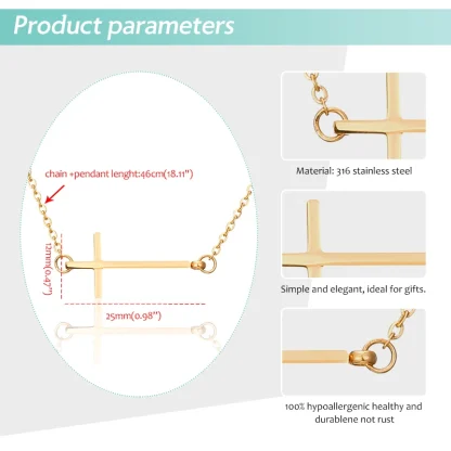 Minimalist Chain Cross Necklace - Image 6