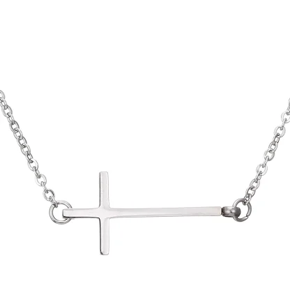 Minimalist Chain Cross Necklace - Image 4