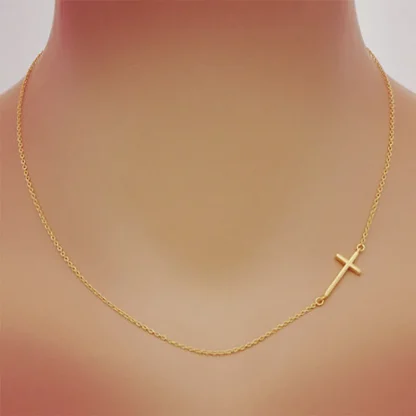 Thin Chain Small Cross Necklace