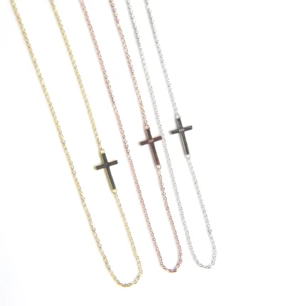 Choker Sideways Cross Necklace - Image 6