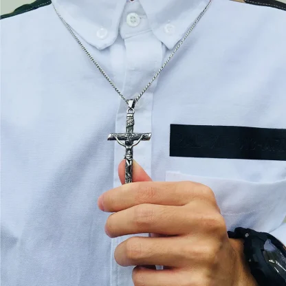 Large Pendant Cross Necklace - Image 2