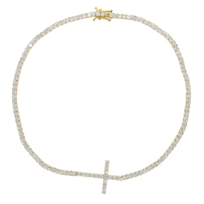 Sideways Bling Cross Necklace - Image 6