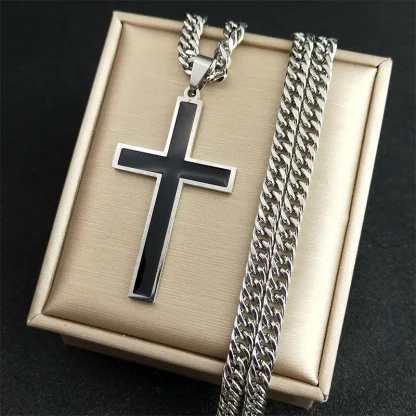 Thick Chain Cross Necklace - Image 3