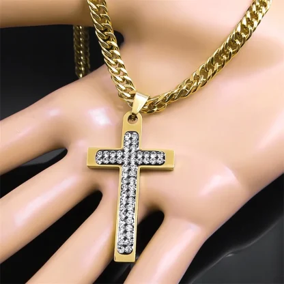 Bling Chain Cross Necklace - Image 4