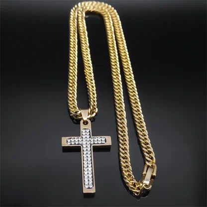 Bling Chain Cross Necklace - Image 2