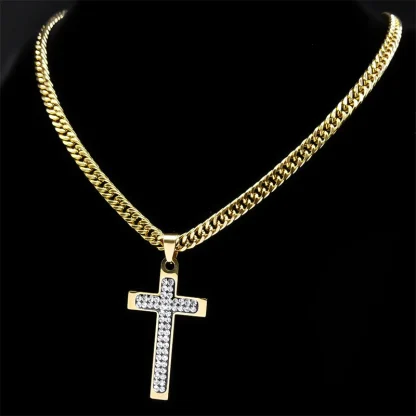 Bling Chain Cross Necklace - Image 5