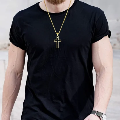 Box Chain Hollow Cross Necklaces - Image 4