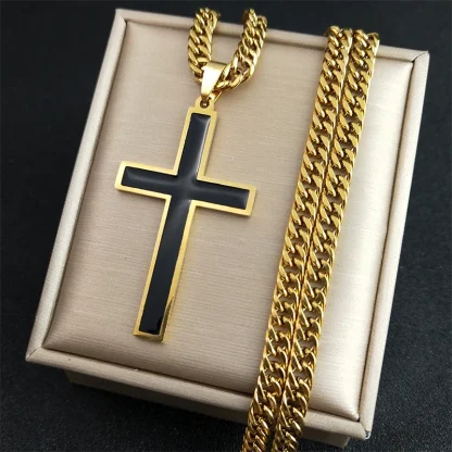 Thick Chain Cross Necklace
