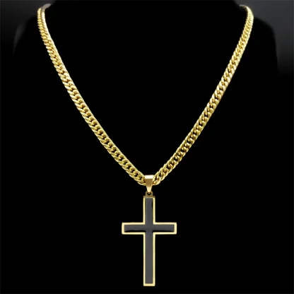 Thick Chain Cross Necklace - Image 4