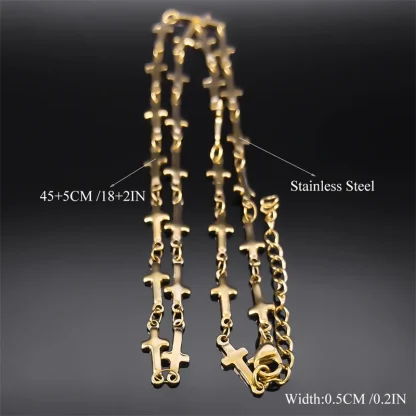 Trendy Link Cross Necklace - Image 7