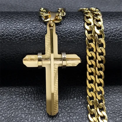 Curb Chain Cross Necklace