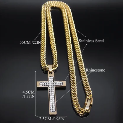 Bling Chain Cross Necklace - Image 6