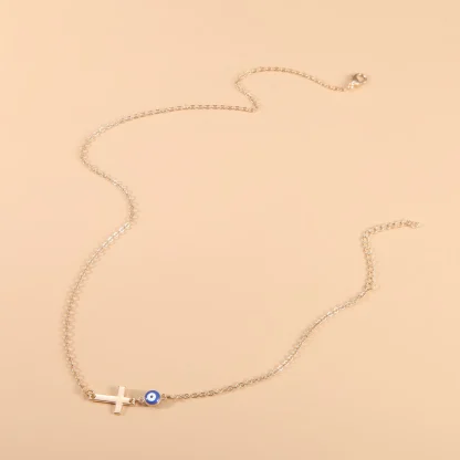Thin Sideways Cross Necklace - Image 5