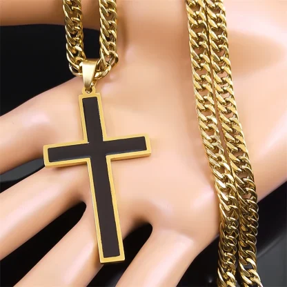 Thick Chain Cross Necklace - Image 2