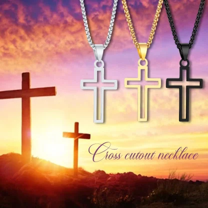 Box Chain Hollow Cross Necklaces - Image 6