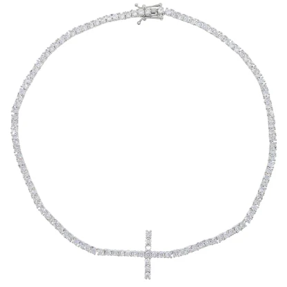 Sideways Bling Cross Necklace - Image 7