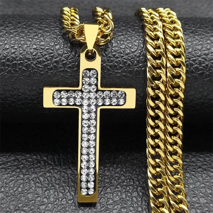 Bling Chain Cross Necklace