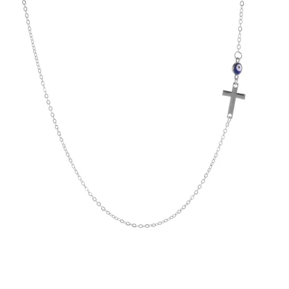 Thin Sideways Cross Necklace - Image 2
