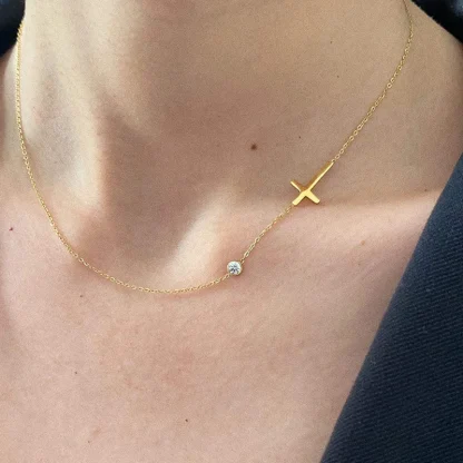 Minimalist Chic Cross Necklace - Image 3