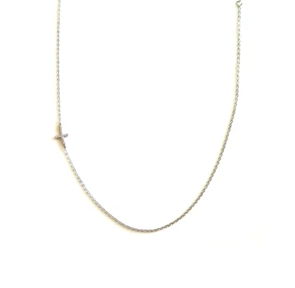Bling Sideways Cross Necklace - Image 4