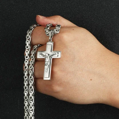 Shiny Crucifix Cross Necklace - Image 4