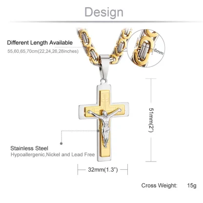 Shiny Crucifix Cross Necklace - Image 7