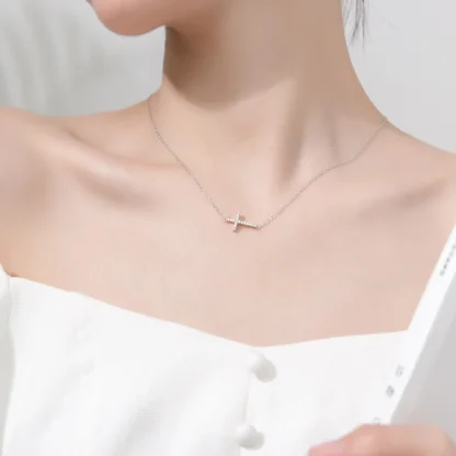 Sideways Luxury Cross Necklace