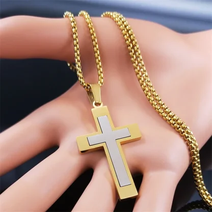 Religious Pendant Cross Necklace - Image 2
