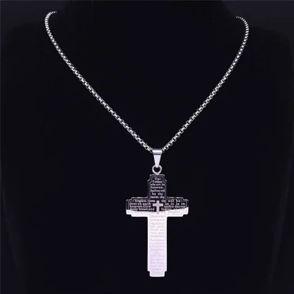 Bible Verse Cross Necklace - Image 4
