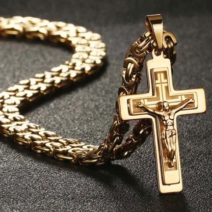 Shiny Crucifix Cross Necklace