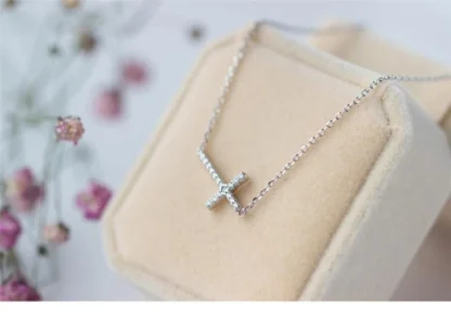 Sideways Luxury Cross Necklace - Image 3