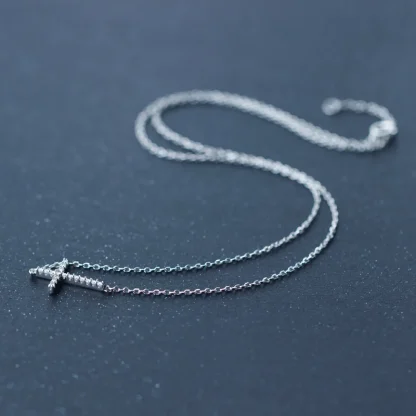 Sideways Luxury Cross Necklace - Image 5