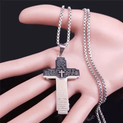 Bible Verse Cross Necklace - Image 2