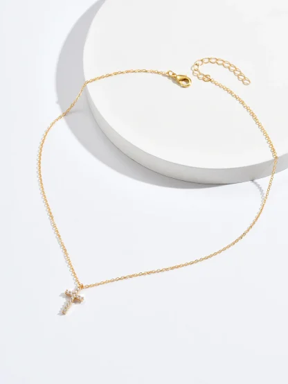 Mini Pendant Cross Necklace - Image 5