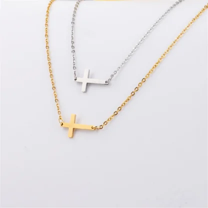 Thin Choker Cross Necklace - Image 6