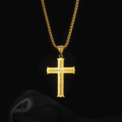 Chain Religious Cross Necklace - Image 4