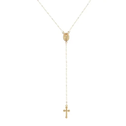 Modern Rosary Cross Necklace - Image 2