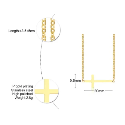 Sideways Modern Cross Necklace - Image 7