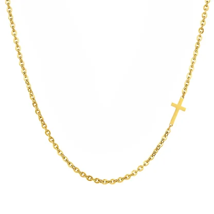 Thin Choker Cross Necklace - Image 4