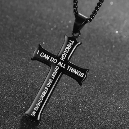 Chain Religious Cross Necklace - Image 2