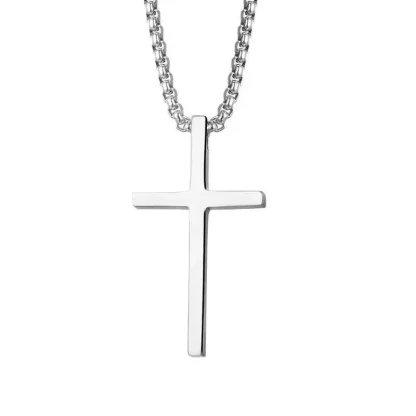 Simple Box Chain Cross Necklace - Image 6