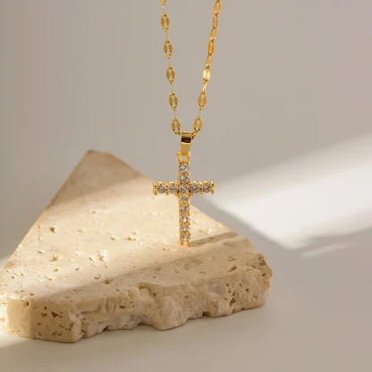 Elegant Bling Cross Necklace - Image 5
