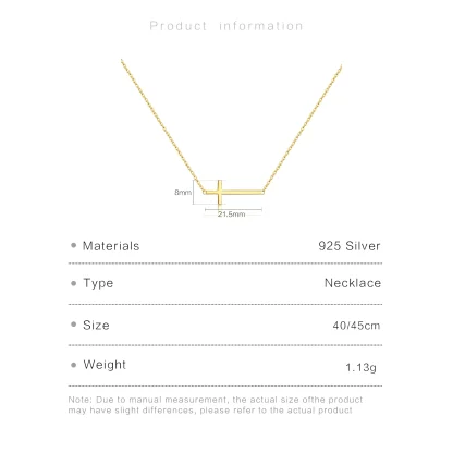 Chic Chain Sideways Cross Necklace - Image 5