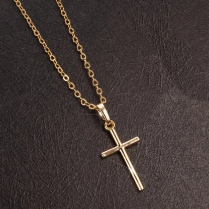 Shiny Simple Cross Necklace - Image 5