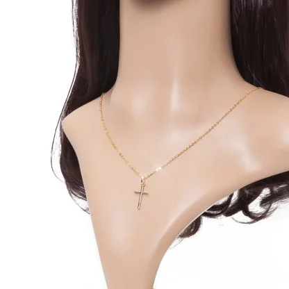 Shiny Simple Cross Necklace - Image 2