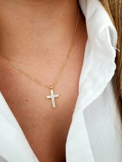 Mini Pendant Cross Necklace - Image 2